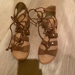 Brown Lace Up Sandals